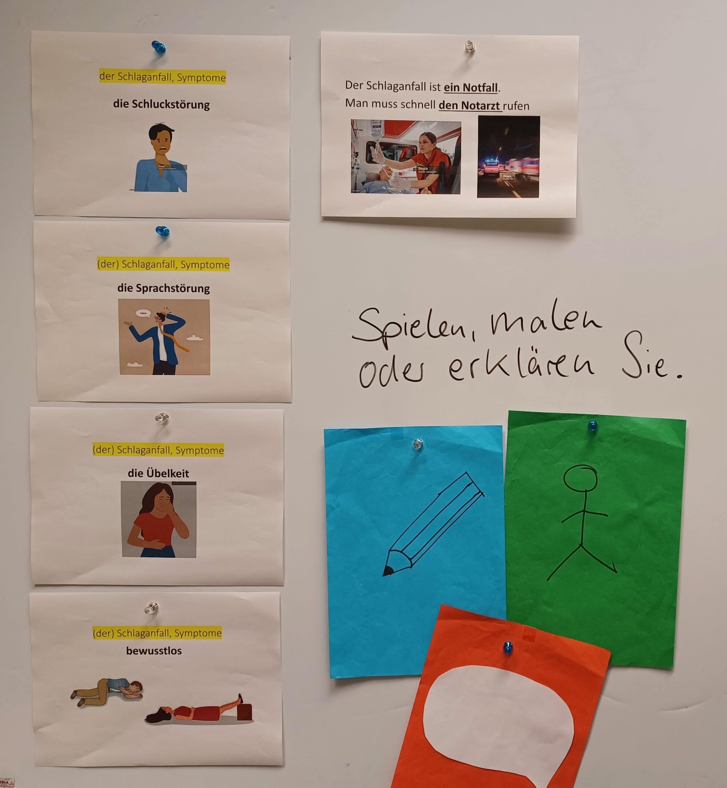Deutschkurs, Fachwörter lernen, Krankheiten, Symptome